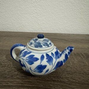 Vintage Andre By Sade’s Blue and White Mini Porcelain Teapot & Lid.